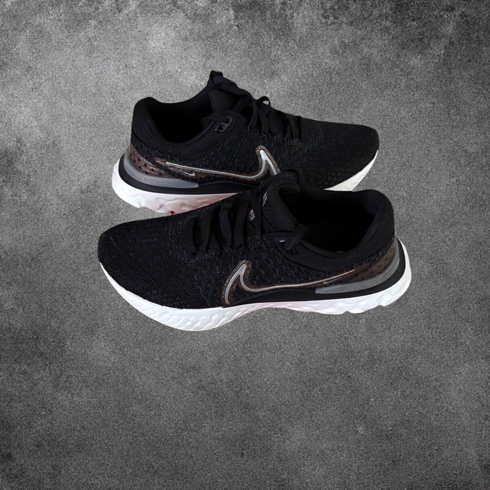 Nike React Infinity Run Flyknit 3 Womens Running Shoes Black Bronze DD3024-009 7